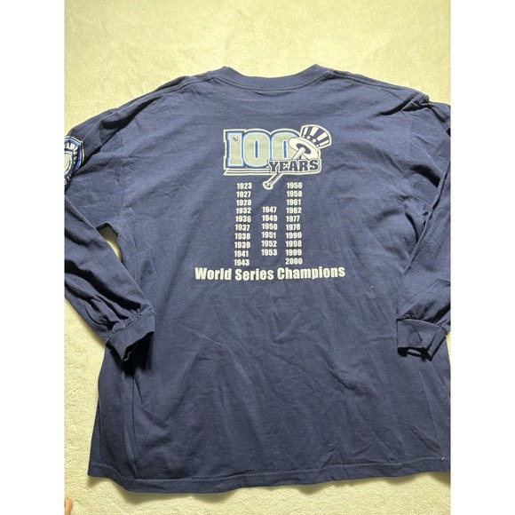 New York Yankees Bronx Bombers Long Sleeve T Shirt Men's Size XL 100th Year - Picture 7 of 9